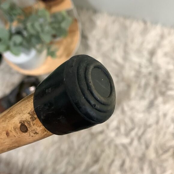 Handcrafted One Of A Kind Wooden Cane With Rubber Cap On Bottom - Picture 13 of 16